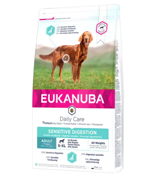 Eukanuba Eukanuba DailyCare Sensitive Digestion on tørfoder til hunde med sart fordøjelse - 12 kg thumbnail
