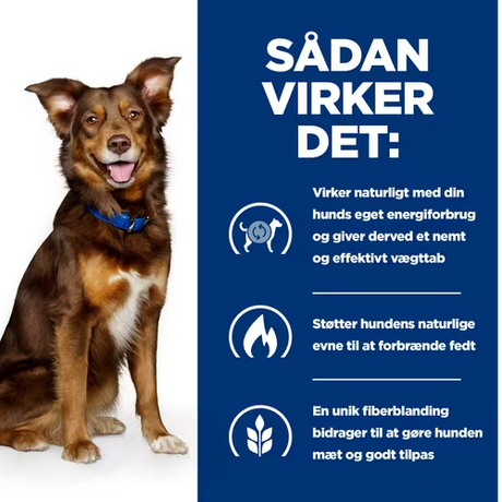 Til hunde, der har brug for vægttab, er vores Hill's PRESCRIPTION DIET Metabolic Weight Management tørfoder til hunde med kylling løsningen.