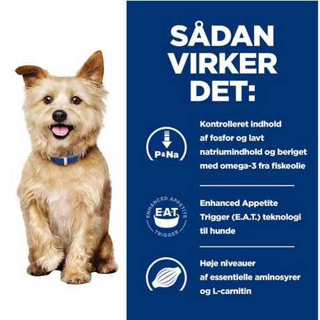 Sadan vikker det for hunde med nyrelidelser og Hills Prescription Diet hundefoder, specielt Hill's PRESCRIPTION DIET k/d Kidney Care.