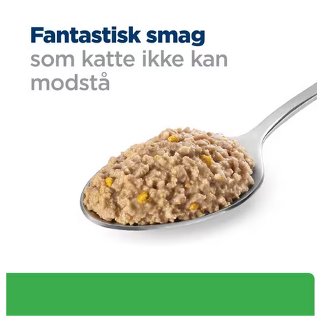 Hills Prescription Diet kattefoder med kyllingesmag, der fremmer vægttab.