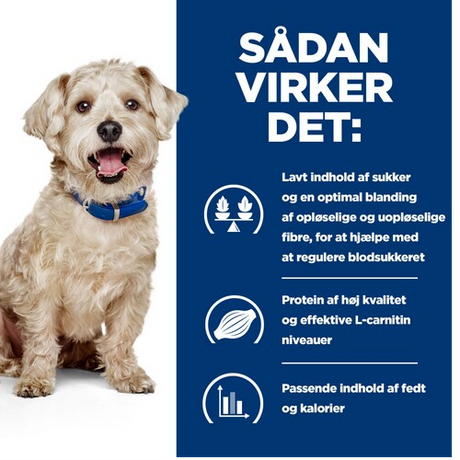 Hill's PRESCRIPTION DIET m/d Diabetes Care vådfoder til hunde med kylling 370g dåser fra Hills Prescription Diet er en diabetespleje vådfoder til hunde med kylling, der hjælper med at regulere blodsukkeret hos hunde.