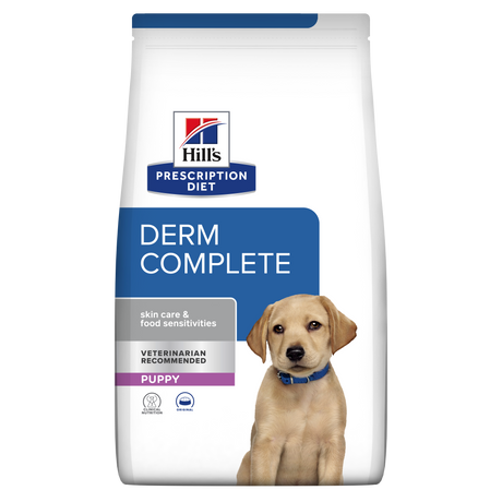 Hill's PRESCRIPTION DIET Derm Complete Puppy Miljø-/Fodersensitivitet ris & æg opskrift tørfoder til hunde