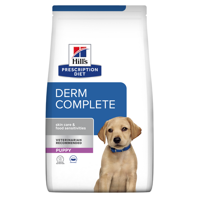 Hill's PRESCRIPTION DIET Derm Complete Puppy Miljø-/Fodersensitivitet ris & æg opskrift tørfoder til hunde