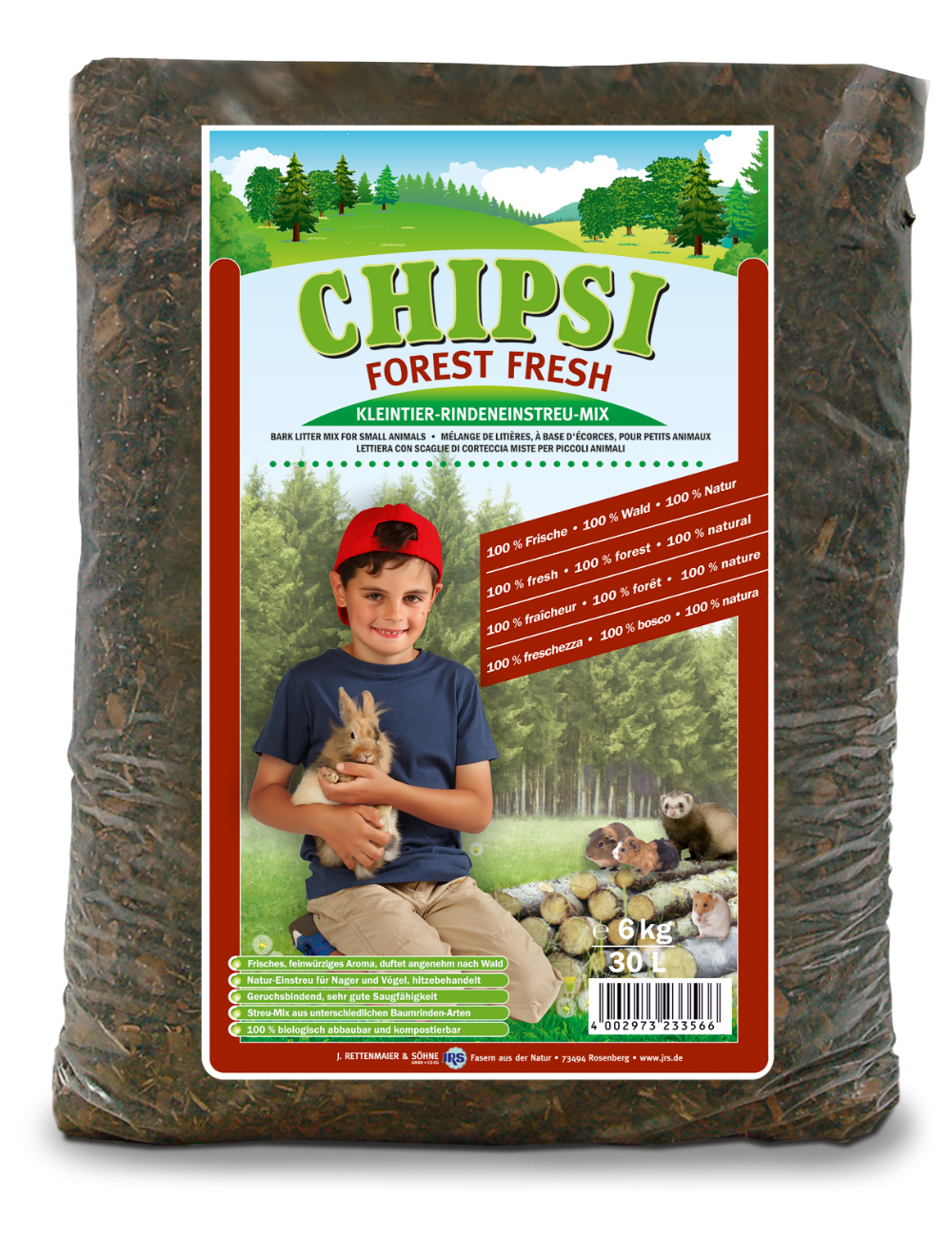 CHIPSI Forest Fresh - skovbund (bark) til kaniner, fugle og gnavere