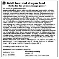 Zoo Meds Skægagame fuldfoder er specifikt formuleret til at give essentielle næringsstoffer såsom calcium, protein og fibre. Den indeholder også en afbalanceret blanding af vitaminer og mineraler, der er afgørende for velvære og optimal sundhed hos voksne skæggede drager.